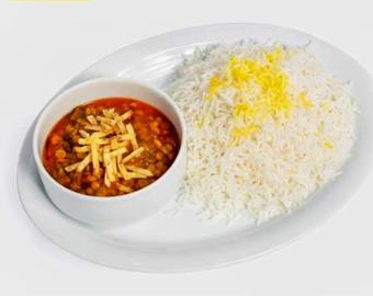 چلو خورشت قیمه سیب زمینی